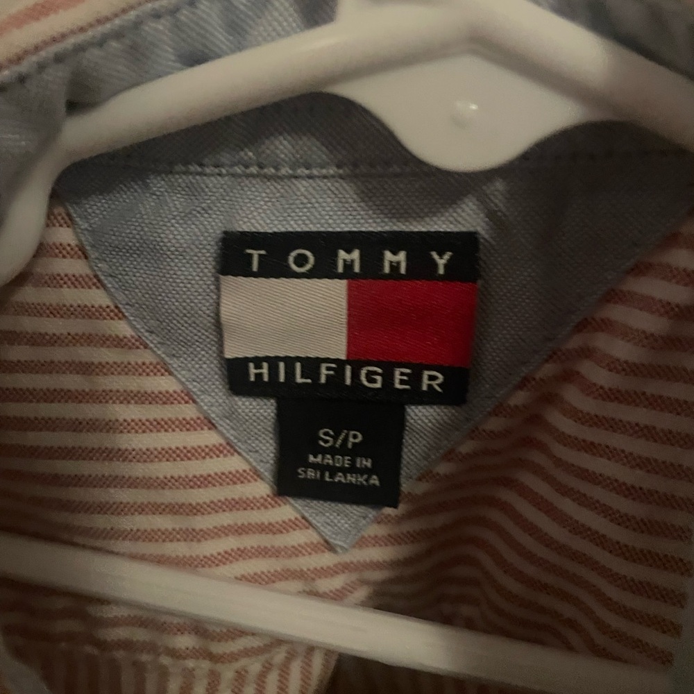 Tommy Hilfiger Red Striped Kids Button Down Shirt - Picture 2 of 2